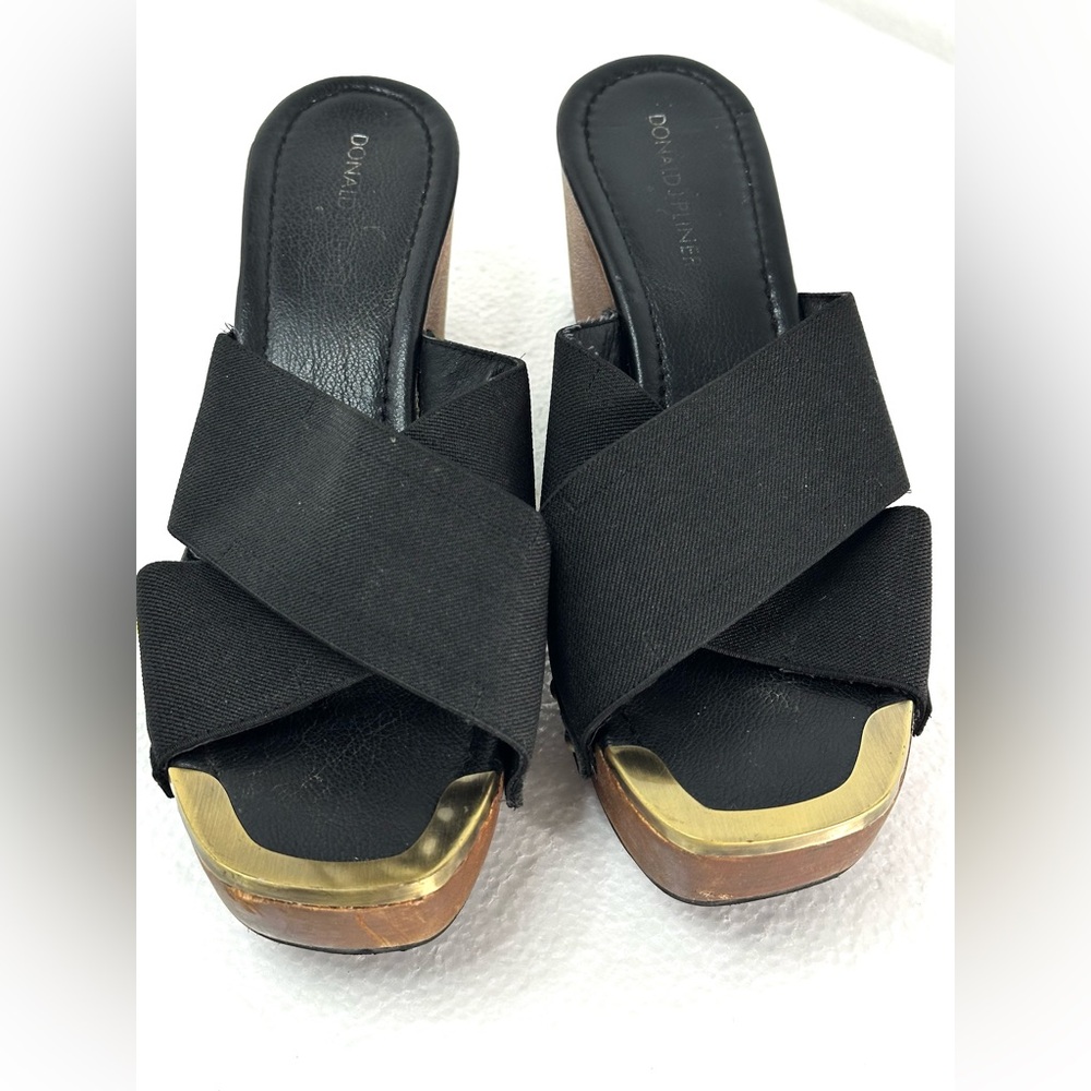 Donald J Pliner Carra Wooden Platform Wedge Sandals 8M
